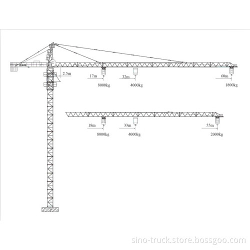 XCMG Tower Crane Qtz125 (6018-8) 8t Max Load 137.8m Max Height